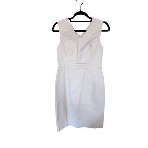 Ann Taylor White Sleeveless V-Neck Sheath Dress Womens Size 4p NWT